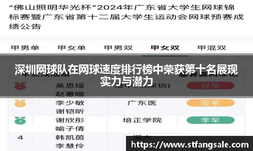 深圳网球队在网球速度排行榜中荣获第十名展现实力与潜力